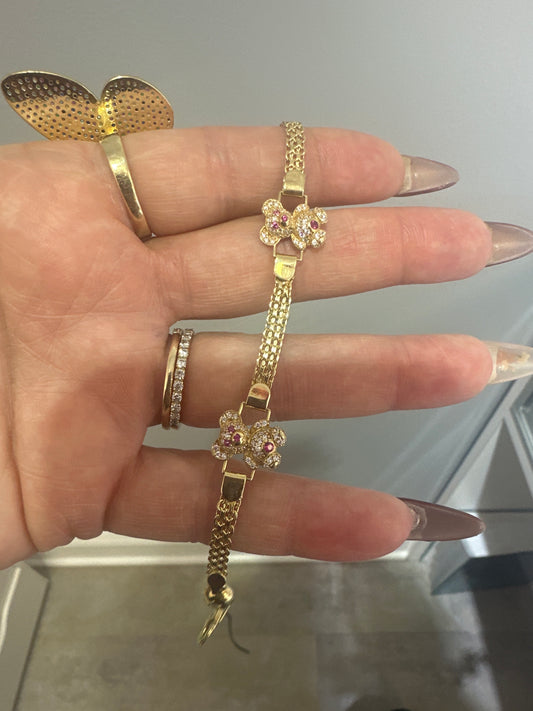 14k bracelet monaco teddy bear