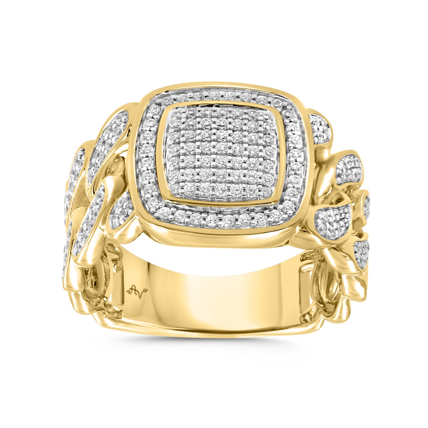 MEN'S  RING 0.75CT ROUND DIAMOND 10K YELLOW GOLD