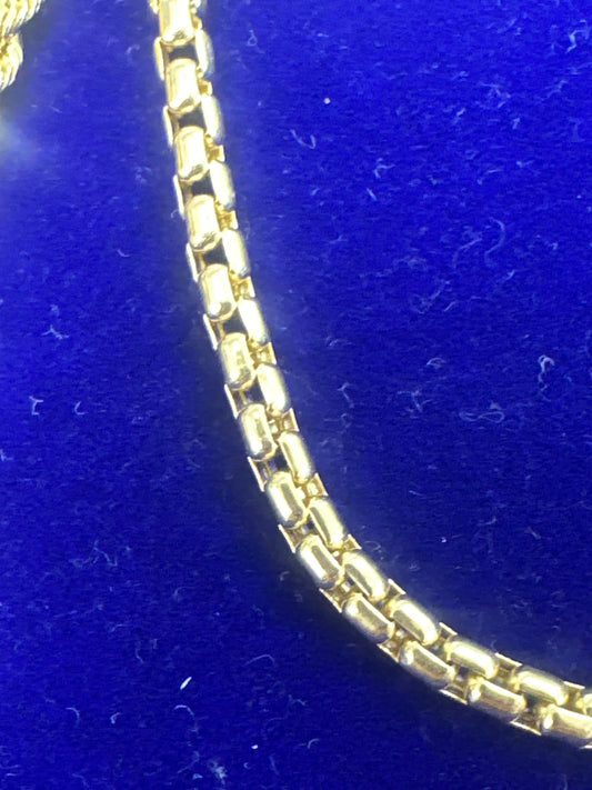14k necklace solid gold box chain 24” long