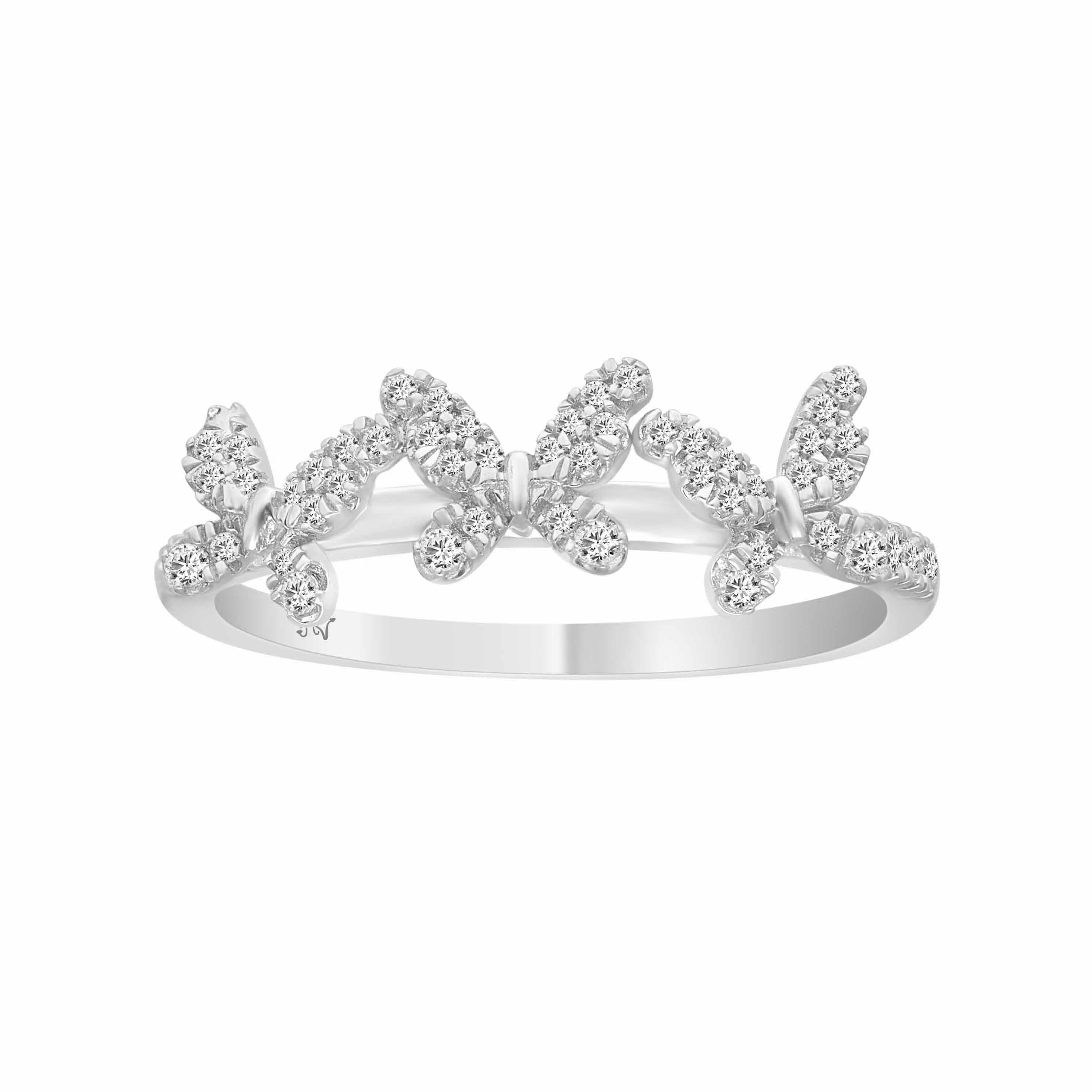 LADIES BAND 0.25CT ROUND DIAMOND 14K WHITE GOLD