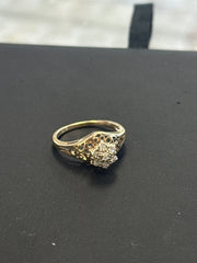 10k Diamond ring flower shaped