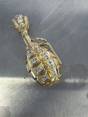 14k grenade with stones pendant