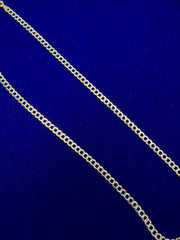 14k cuban with diamond cut 22" 12.91g