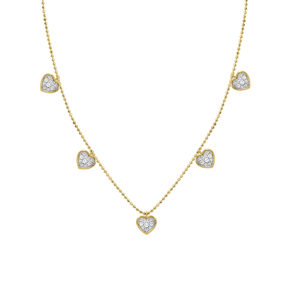 LADIES NECKLACE 0.30CT ROUND DIAMOND 14K YELLOW GOLD