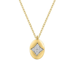 LADIES NECKLACE 0.10CT ROUND DIAMOND 10K YELLOW GOLD