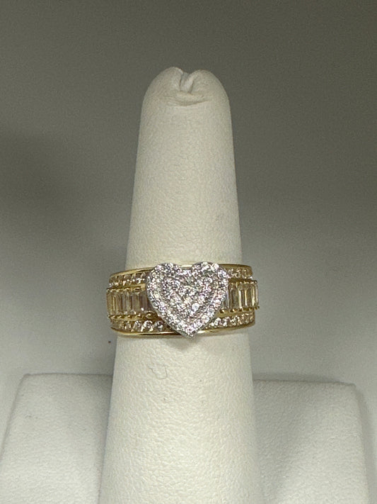 14k heart ring