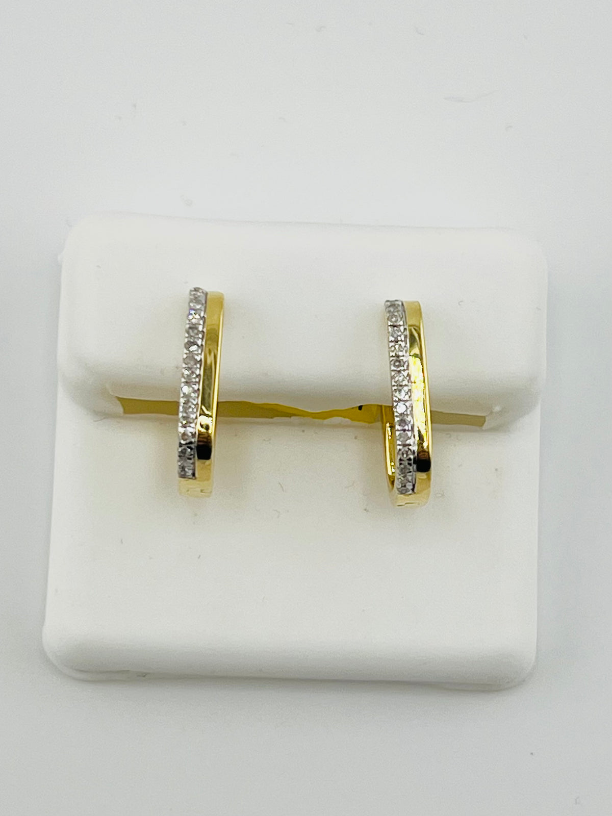 Silver diamond hoop earrings 0.15ct