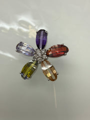 Silver 925 pendant multicolored flower stones