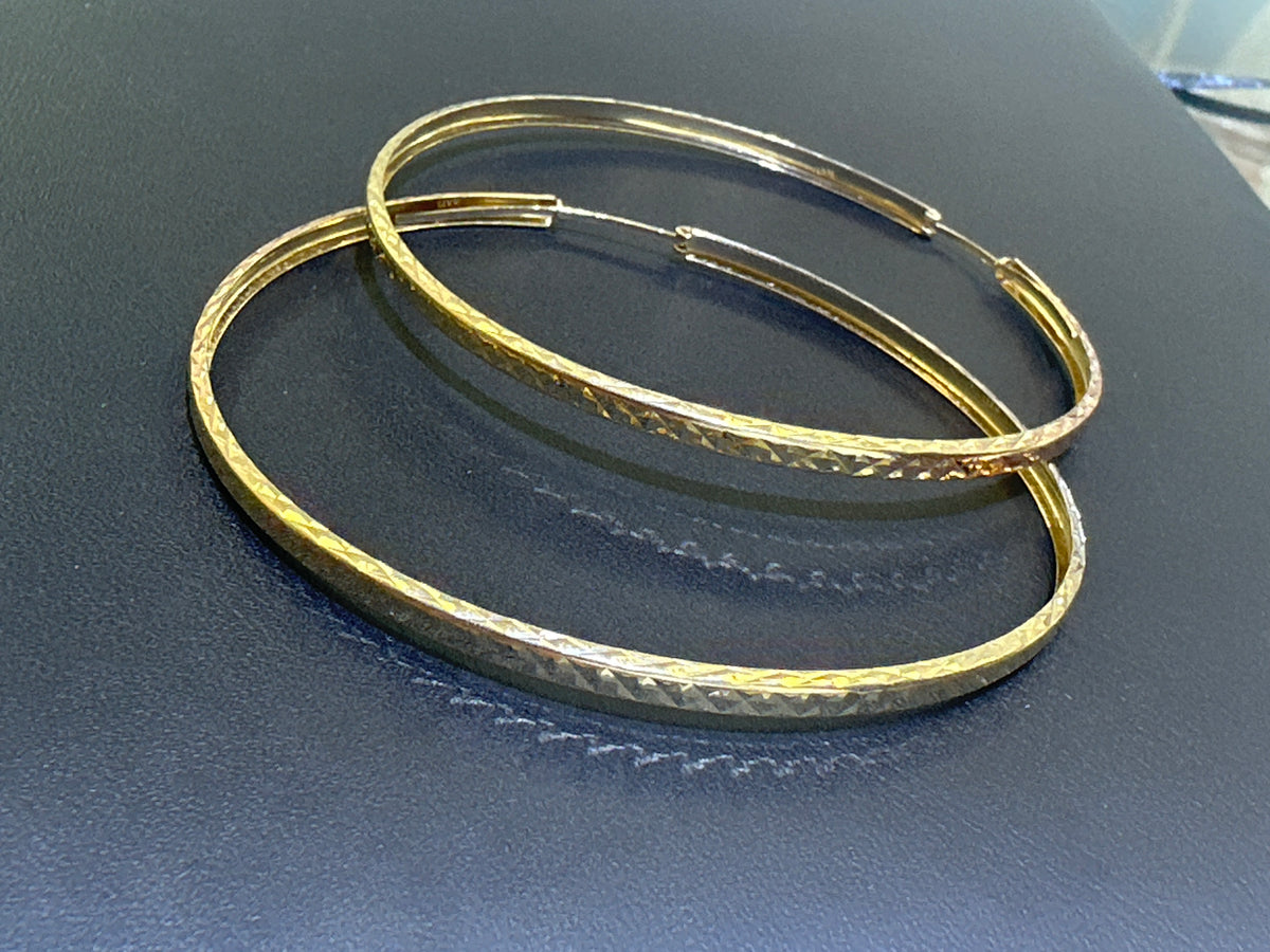 14k Earring big hoop 3 color