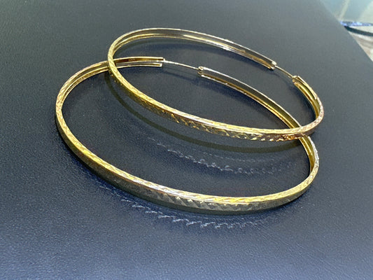 14k Earring big hoop 3 color