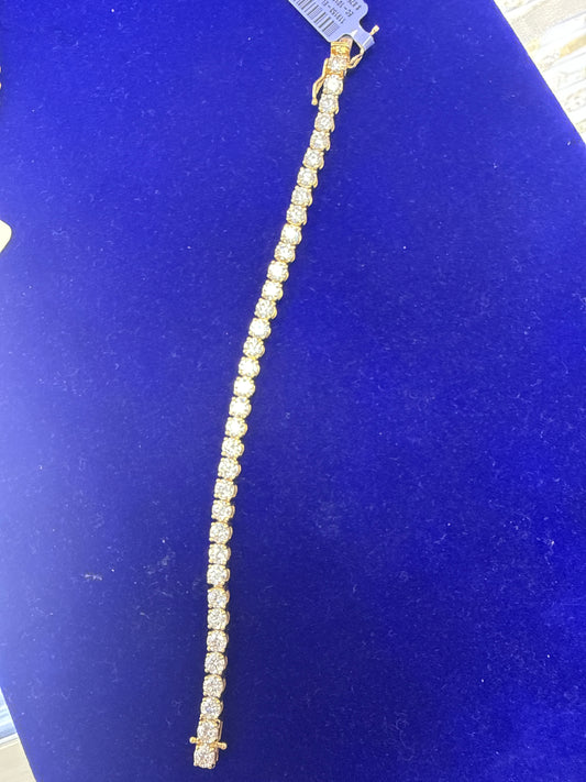 14k Bracelet yellow gold 13.00Ct diamond tennis