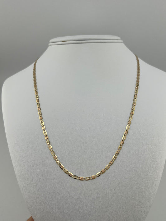 14k necklace tri-colored valentino 20”