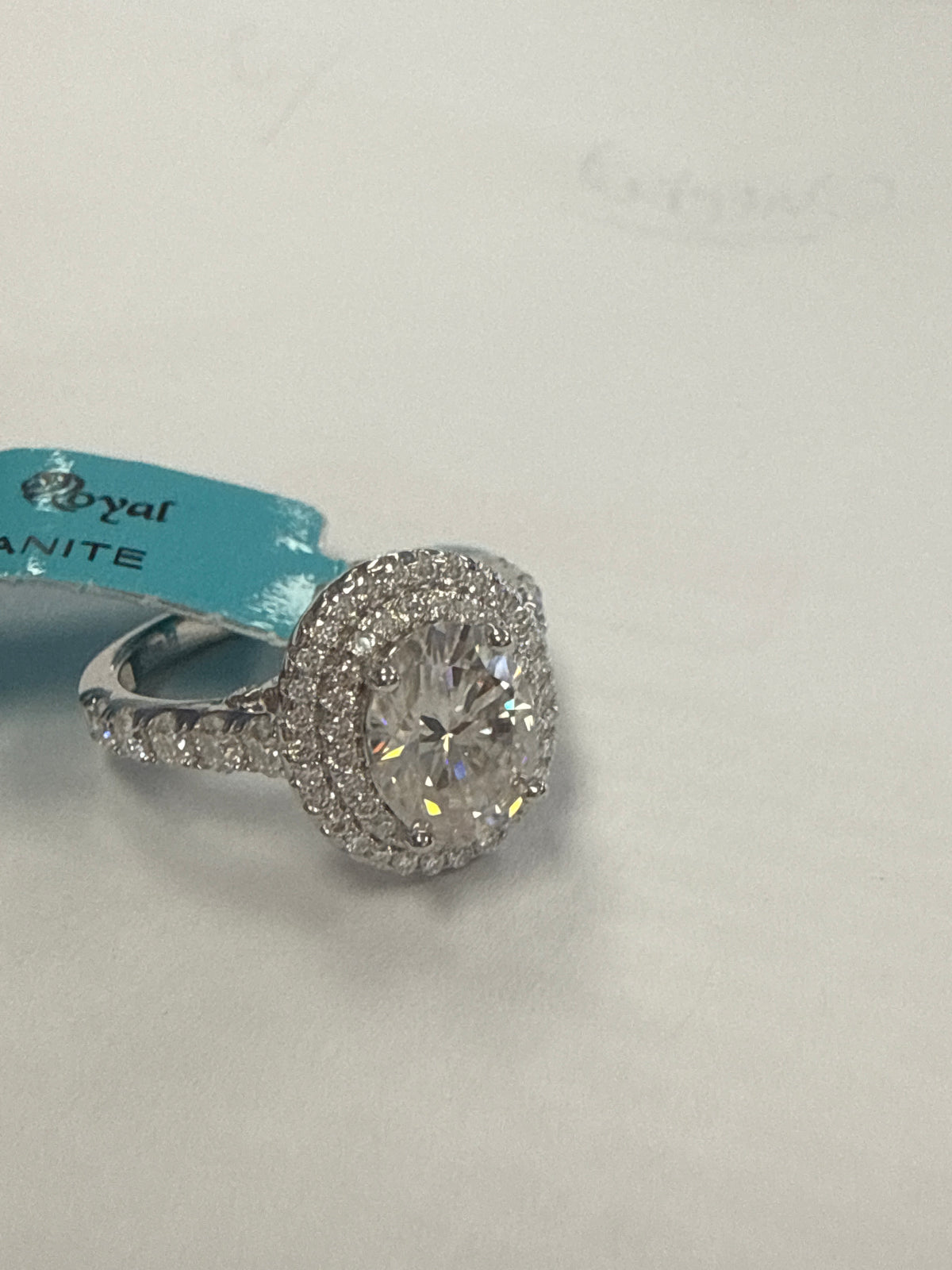 925 Sterling Silver Moissanite Ring 3.44ct