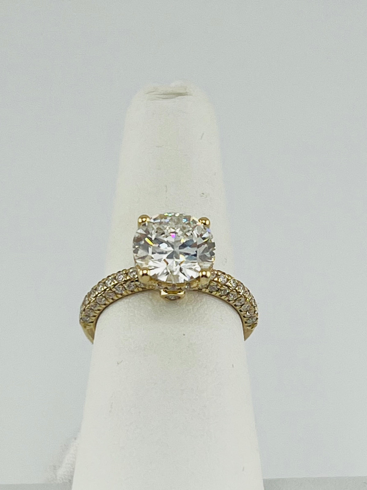 14k Diamond Engagement ring lab diamond 3.75ct with certificate