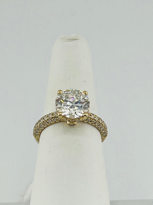 14k Diamond Engagement ring lab diamond 3.75ct with certificate
