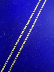 14k cuban link two tone white diamond cut 16” long 1.45mm