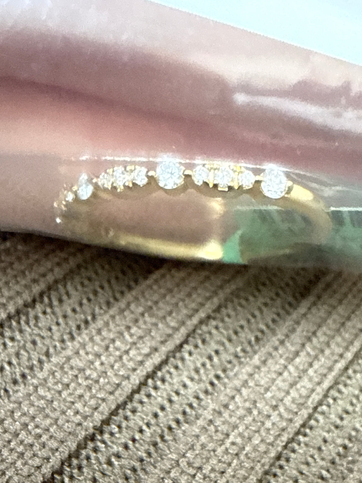 14k Ring engagement band with stones