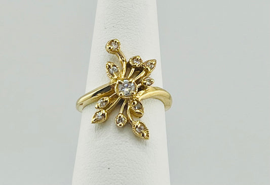 14k flower ring