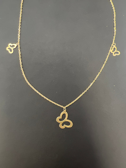 14k butterfly necklace
