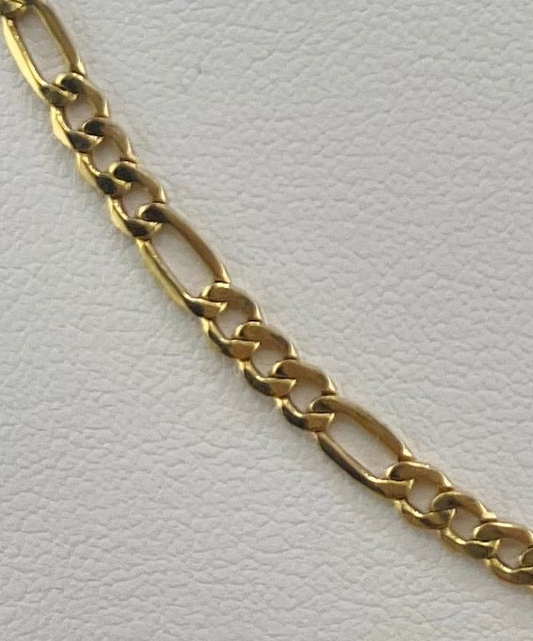 14k Necklace figaro style 18” 5mm 6.7g