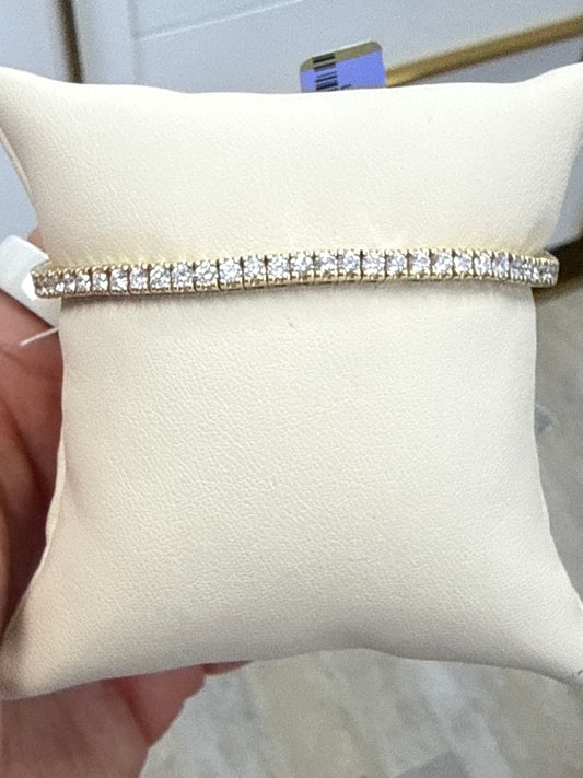 14k Gold diamond expandable tennis bracelet yellow gold 4.00ct with certificate