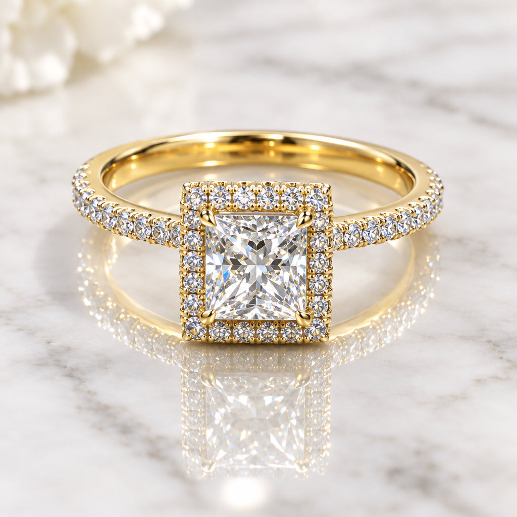 14k Lab Diamond ring 3/4 engagement or promesa
