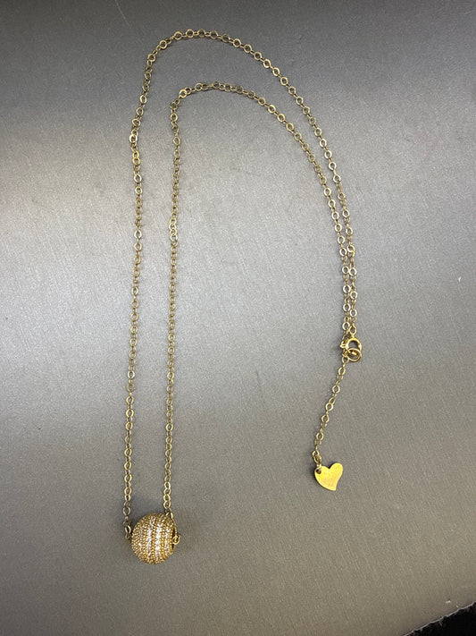 14k 3 color necklace choker ball