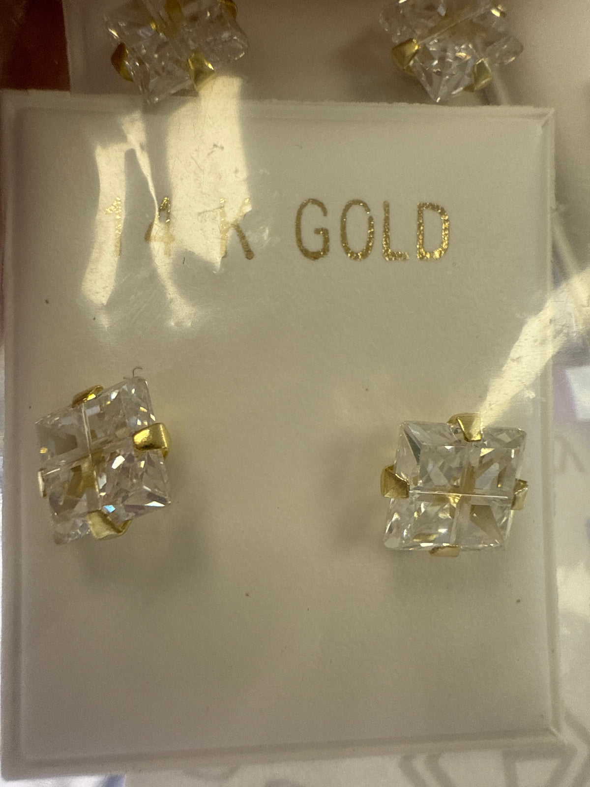 14k earring round 6mm stud