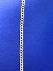 10k Necklace cuban style  solid 2 tones gold 8.04 g 24” 3.62g