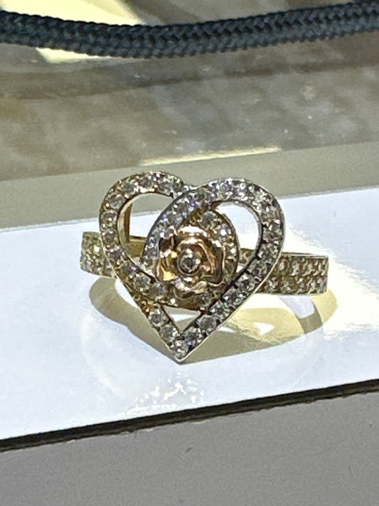 14k ring ladies heart y