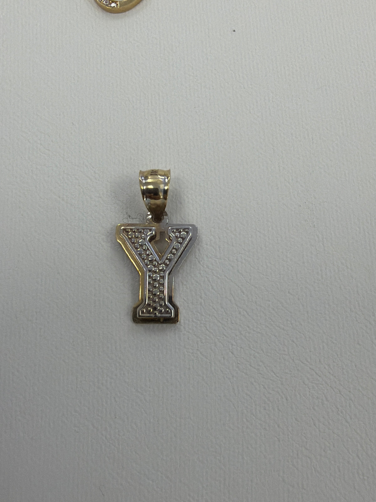 14k letter Y pendant two tone