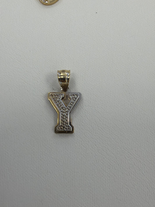 14k letter Y pendant two tone