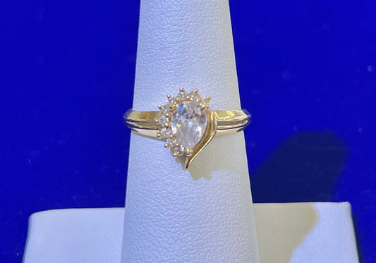 14k ring ladies engagement cz