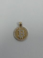 14k letter B pendant with Cz’s stones