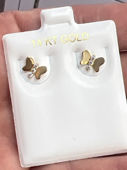 14k Baby and ladies butterfly earring