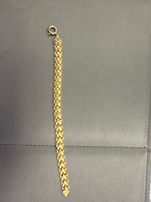 14k Yellow gold solid bracelet ladies
