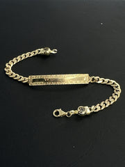 14k bracelet ID con placa y diseño 6.72g
