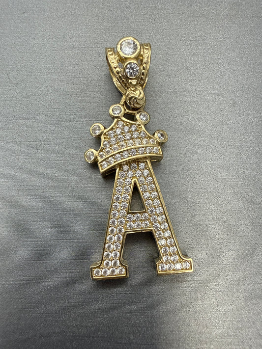 14k letter A pendant