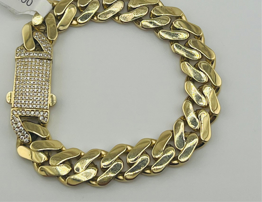 14k Monaco bracelet 13mm 8”
