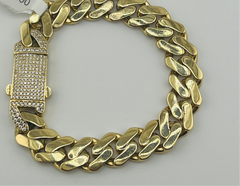 14k Monaco bracelet 13mm 8”