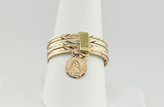 14k 3color Semanario with virgin Guadalupe size 11