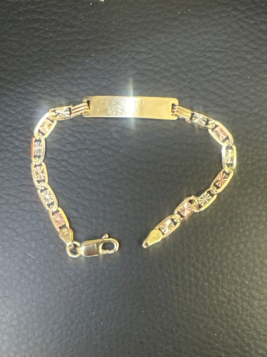 14k bracelet valentino ID 3 color 6” kids 0-9 years