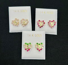 14k quince (15) earrings (call for available colors) ($145 each)