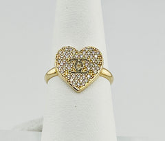14k heart ring with stones