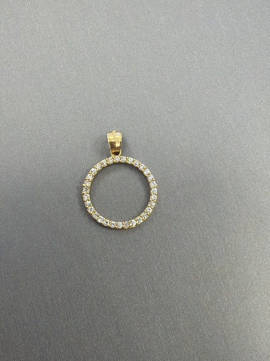 14k letter O pendant with Cz’s stones