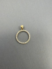 14k letter O pendant with Cz’s stones
