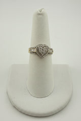 10k ring ladies heart with natural diamonds .50 CT