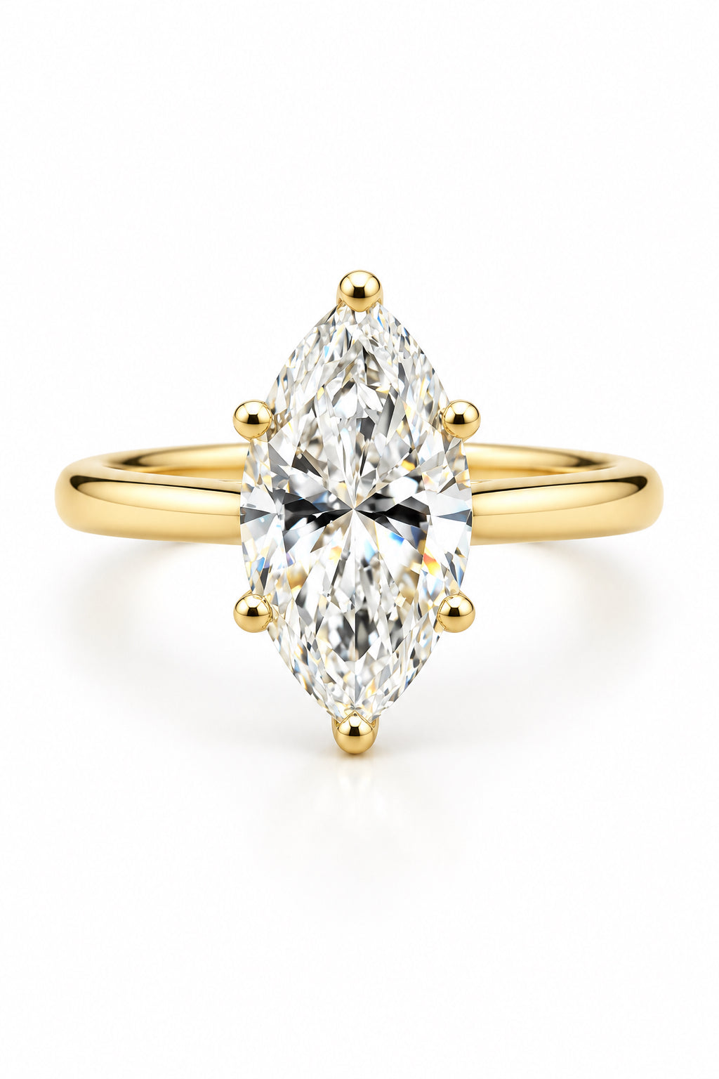 14k Engagement ring marquee style 1.00ct certified CT
