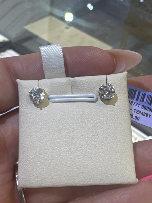 14k diamond earing round 1.00ct studs