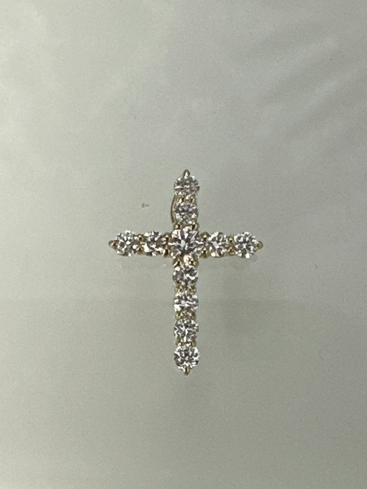 14k Diamond necklace Cross style  14”